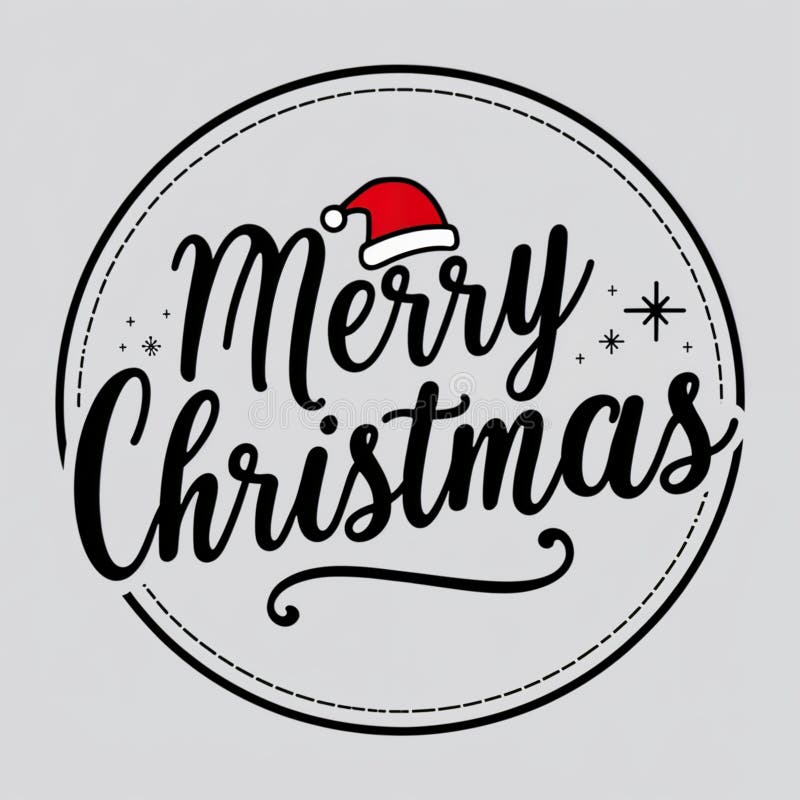 Un albero di natale con una celebrità di immagini digitali con il natale boldmerry christext rosso royalty illustrazione gratis