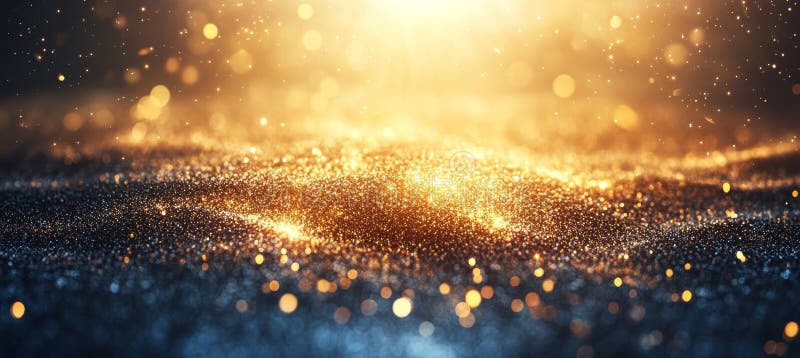 Un'aletta dorata scintilla su uno sfondo scuro in rilievo illuminato da una luce eritetica chiara. illustrazione di stock