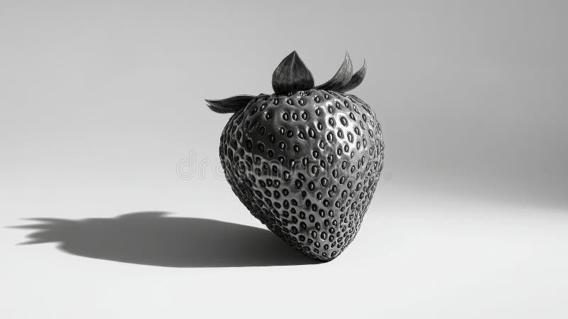 Un amestec alb-negru de căpșuni cu un concept minimalist umbră royalty free stock images
