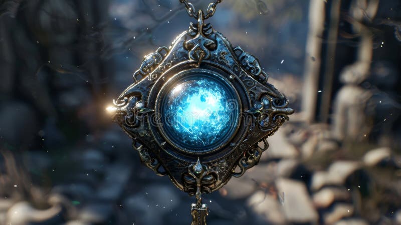 A mystical amulet passed down through generations and said to hold the power of a thousand sorcerers its opal center glowing with . . AI generated. A mystical amulet passed down through generations and said to hold the power of a thousand sorcerers its opal center glowing with . . AI generated