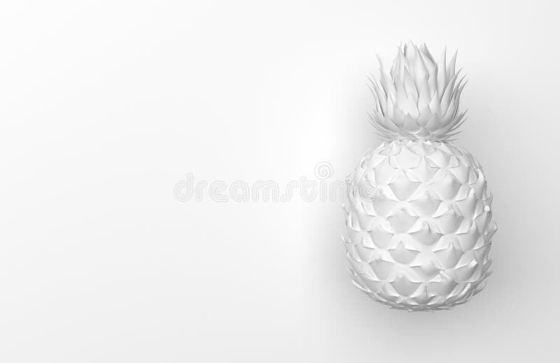 Un ananas blanc d'isolement sur un fond blanc avec l'espace pour le texte Fruit exotique tropical Front View rendu 3d illustration stock Un ananas blanc d'isolement sur un fond blanc avec l'espace pour le texte Fruit exotique tropical Front View rendu 3d illustration stock