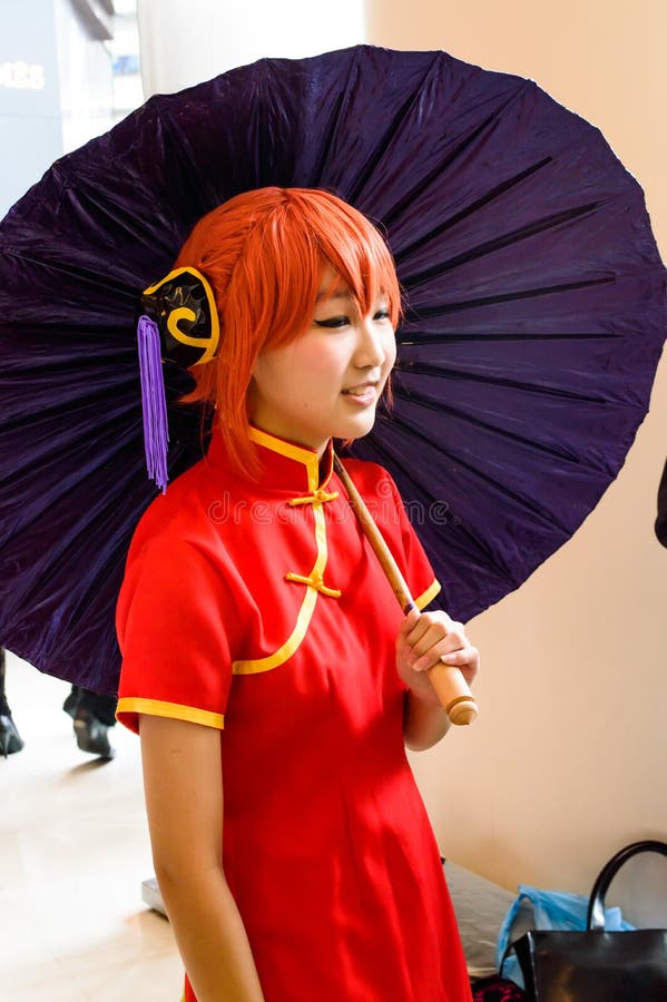 Un anime giapponese non identificato cosplay. fotografie stock Un anime giapponese non identificato cosplay. fotografie stock