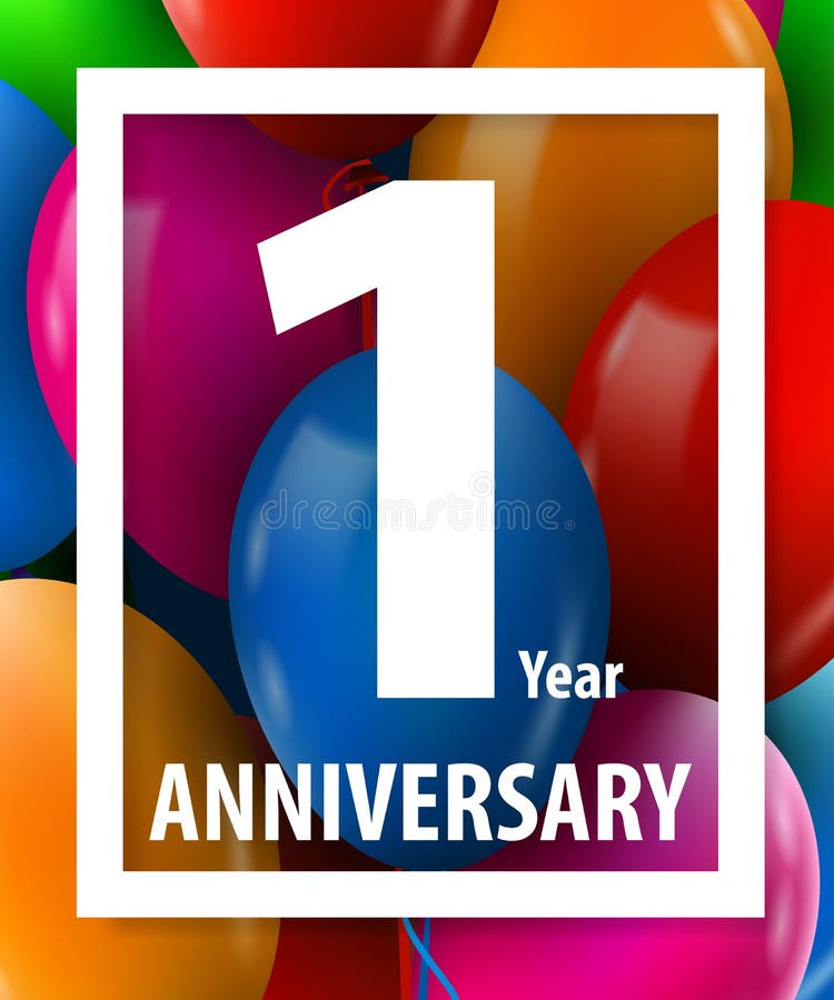 Un anniversaire d'an 1 an Concept de carte de voeux ou de bannière illustration de vecteur Un anniversaire d'an 1 an Concept de carte de voeux ou de bannière illustration de vecteur