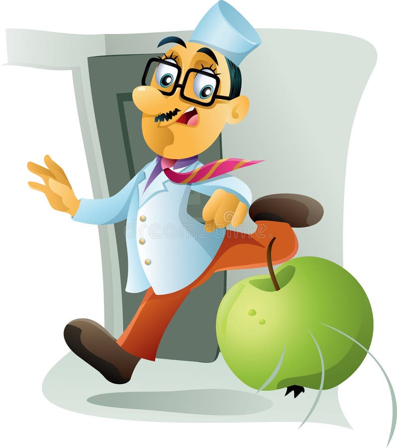 Un Apple un il giorno tiene il dottore Away illustrazione vettoriale Un Apple un il giorno tiene il dottore Away illustrazione vettoriale