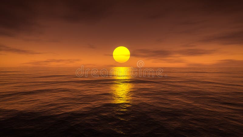 Un apus deasupra mării stock illustration