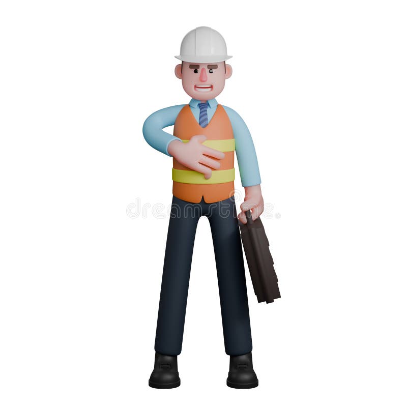 3. ª arquitecta masculina en entorno profesional. un arquitecto está de pie con la mano izquierda sosteniendo un maletín mientras su mano derecha está frente a su pecho. diseño