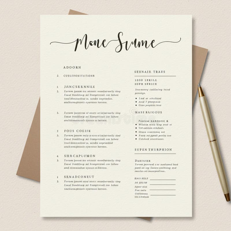 Un aspect plat al unui design de CV minimalist pe hârtie texturată cu curgere elegantă vector illustration