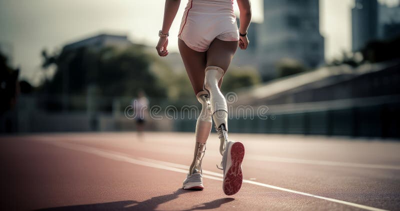 Un atleta profesional determinado equipado con equipo deportivo adaptable muestra resiliencia y compromiso mientras fotografía de archivo