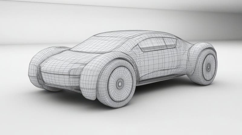 Un'auto è mostrata su uno sfondo bianco royalty illustrazione gratis