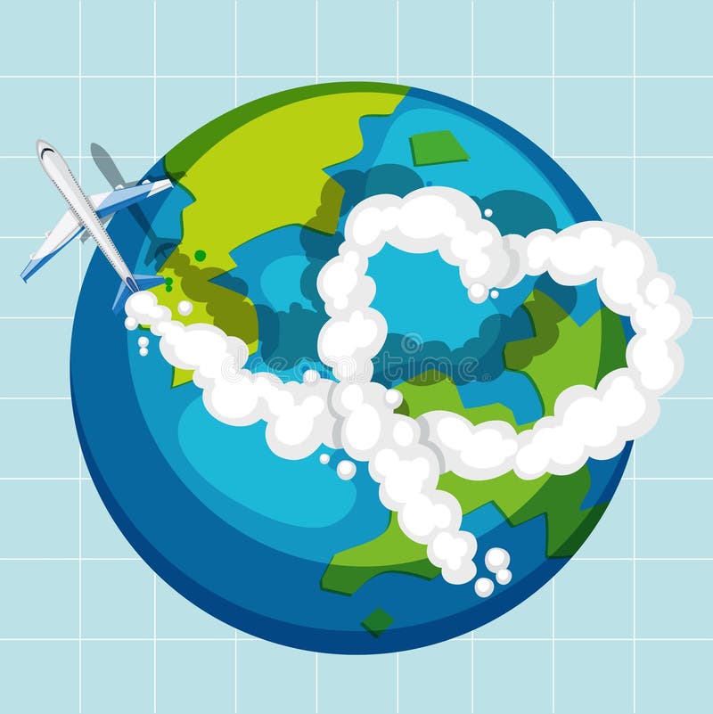 Un avion volant au-dessus du globe illustration libre de droits Un avion volant au-dessus du globe illustration libre de droits