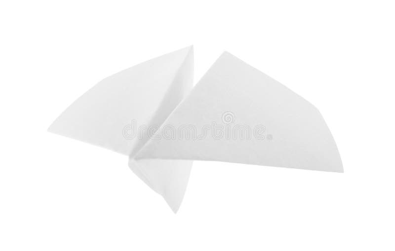Un avión de papel hecho a mano aislado sobre blanco foto de archivo libre de regalías