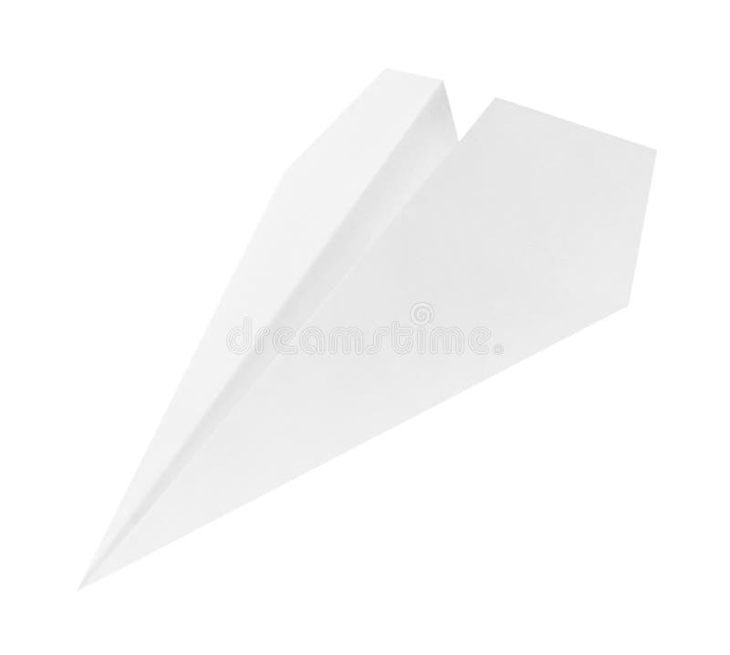 Un avión de papel hecho a mano aislado sobre blanco foto de archivo libre de regalías