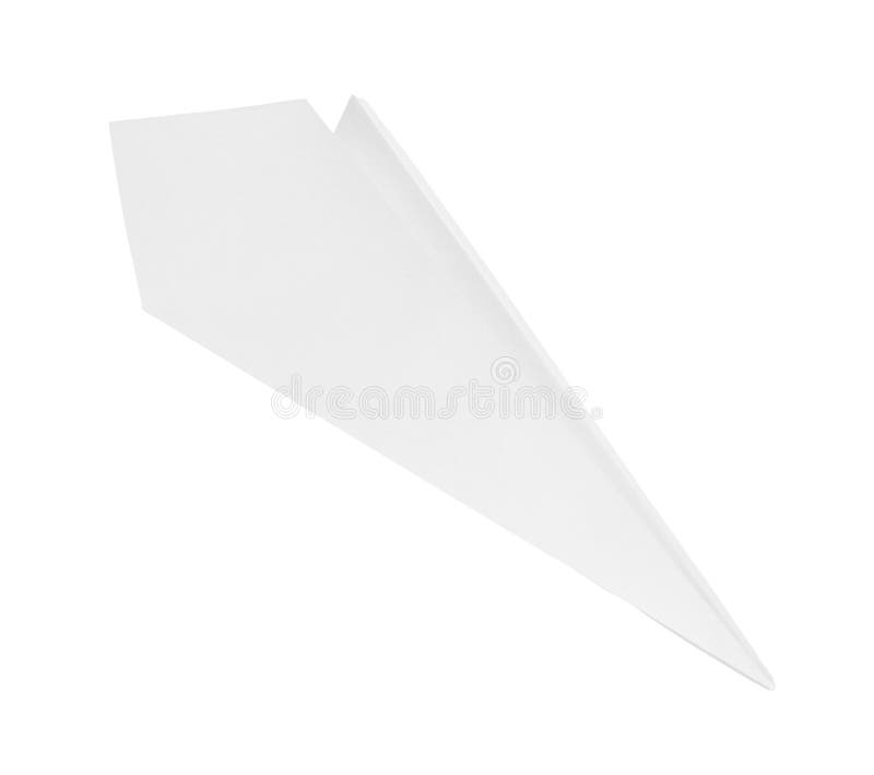 Un avión de papel hecho a mano aislado sobre blanco imagen de archivo libre de regalías