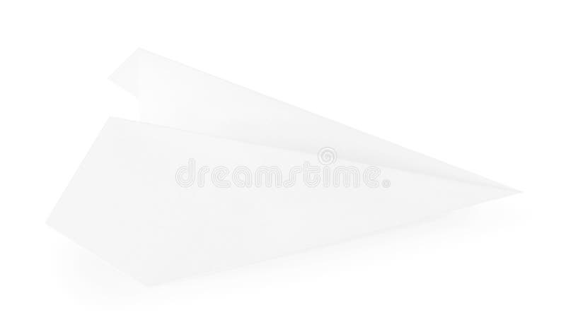 Un avión de papel hecho a mano aislado sobre blanco fotografía de archivo