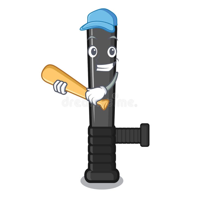 Un baston al poliției de baseball izolat cu personajul royalty free illustration