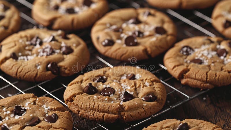 Un batch di CookiesAI di cioccolato fresco generato dall'immagine immagine stock