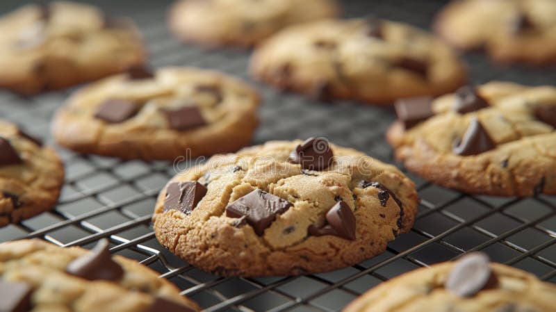 Un batch di CookiesAI di cioccolato fresco generato dall'immagine fotografia stock