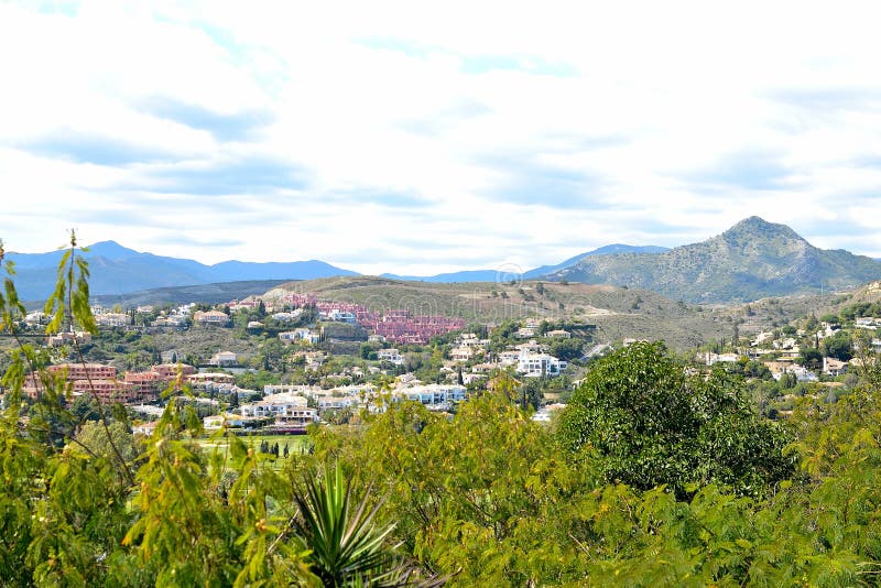 Un beau paysage d'Estepona, Costa del Sol, Espagne image stock