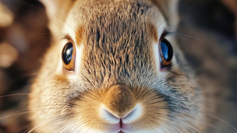 Un bebé conejo mira atentamente a la cámara sus brillantes ojos reflejando curiosidad y asombro en una suave luz natural ilustración del vector