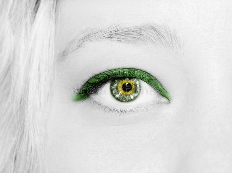 Un bel oeil perspicace de femme de regard Fermez-vous vers le haut du tir photographie stock libre de droits Un bel oeil perspicace de femme de regard Fermez-vous vers le haut du tir photographie stock libre de droits