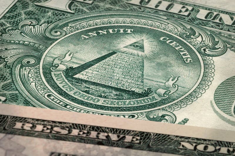 Un billet d'un dollar - le grand phoque - coeptis d'Annuit photos libres de droits Un billet d'un dollar - le grand phoque - coeptis d'Annuit photos libres de droits