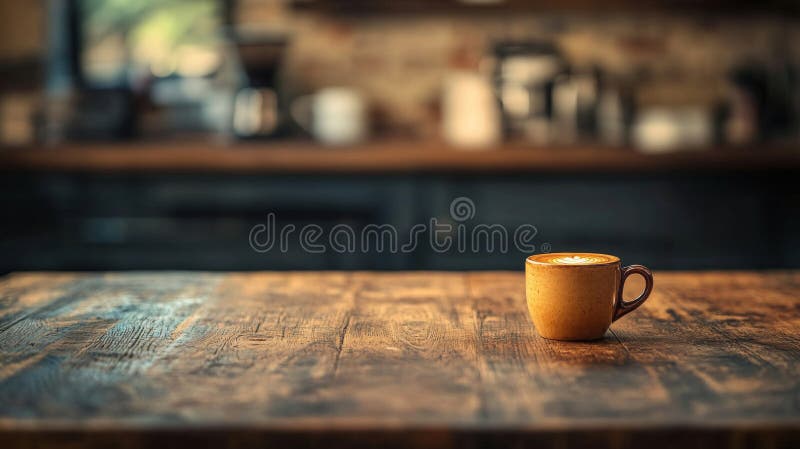 Un Caffè D'Arte Più Recente In Un Cafè Rustic illustrazione di stock
