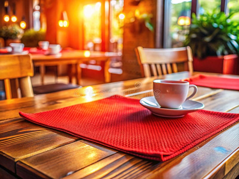 Un caffè robusto con posizionamento rosso sulla tavola calda Un perfetto sfondo per la fotografia e il ristorante alimentari royalty illustrazione gratis