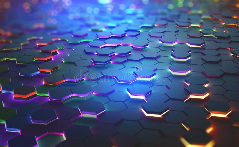 Un campo de hexágonos en un futurista libre illustration Un campo de hexágonos en un futurista libre illustration