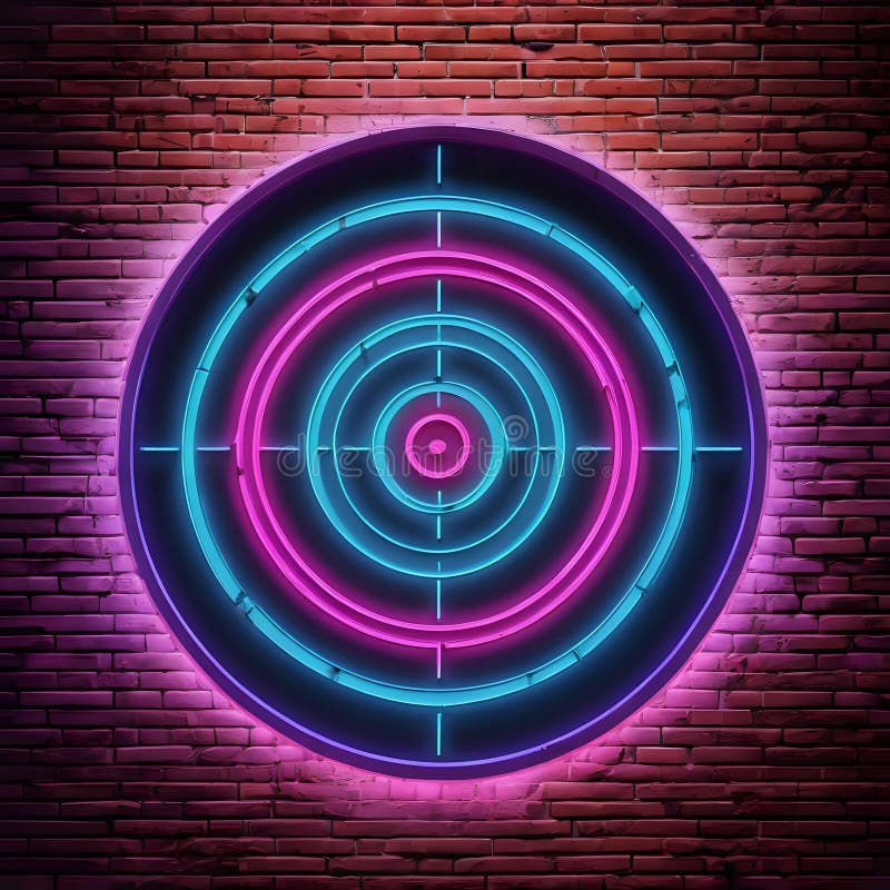 Un cerc strălucitor luminează un zid de cărămidă robustă pentru un aspect îndrăzneț și modern vector illustration
