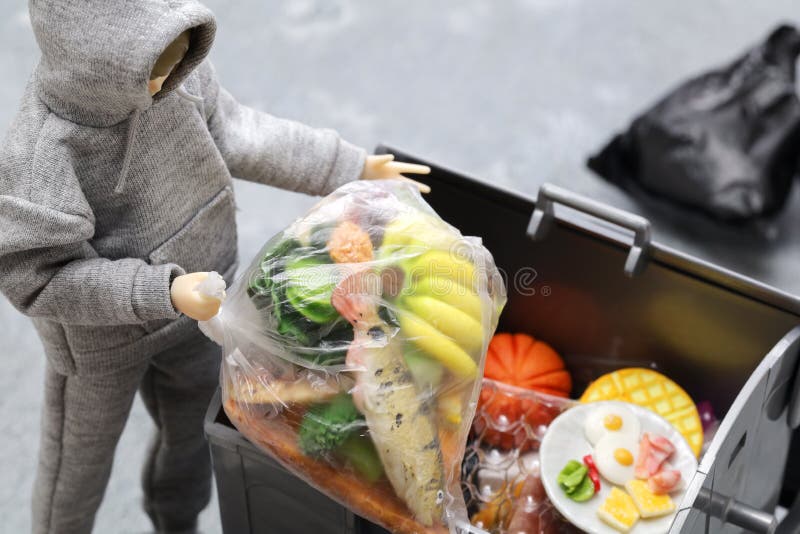 Un Cestino Pieno Di Cibo Ancora Commestibile Ma Gettato Via Foto in  Miniatura Fotografia Stock - Immagine di cucina, latta: 244346458