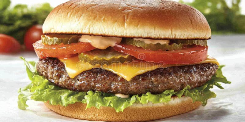 Un cheag de burger cu apă dulce, plin cu roșii cu salată proaspătă royalty free stock photos