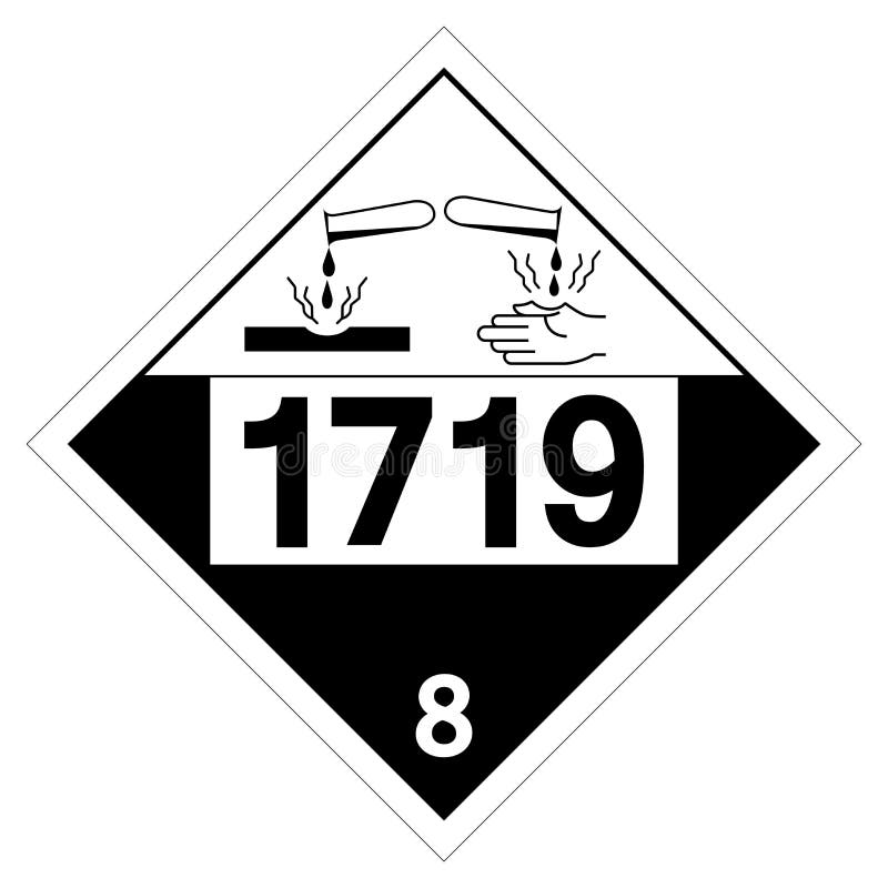 UN1719 Class 8 Caustic Alkali Liquids Symbol Sign, Vector Illustration