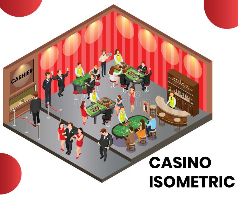 Un club de casino o? les gens jouent le concept isom?trique d'illustration illustration de vecteur Un club de casino o? les gens jouent le concept isom?trique d'illustration illustration de vecteur