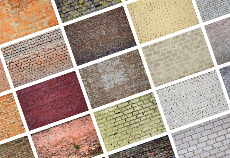 Un collage di molte immagini con i frammenti dei mura di mattoni di diff royalty illustrazione gratis Un collage di molte immagini con i frammenti dei mura di mattoni di diff royalty illustrazione gratis