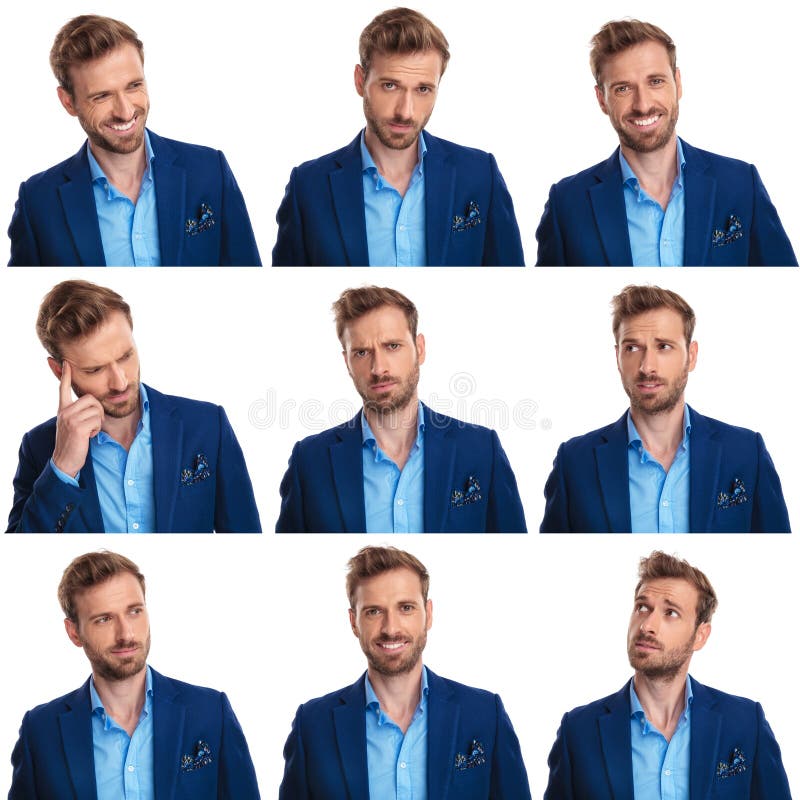 Un collage divertente di 9 immagini di giovane uomo sexy fotografia stock Un collage divertente di 9 immagini di giovane uomo sexy fotografia stock