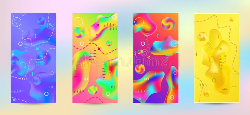 Un Conjunto De Portadas Abstractas Modernas Stock de ilustración -  Ilustración de fresco, extracto: 207141534