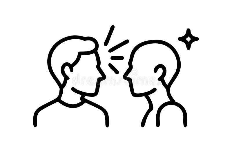 Un couple s'engageant dans une conversation silencieuse transmettant une communication profonde à travers le langage corporel et l illustration de vecteur
