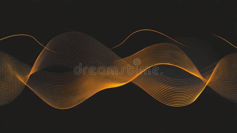 Un design abstract al undelor aurii întunecate setate pe un fond strălucitor stock photos