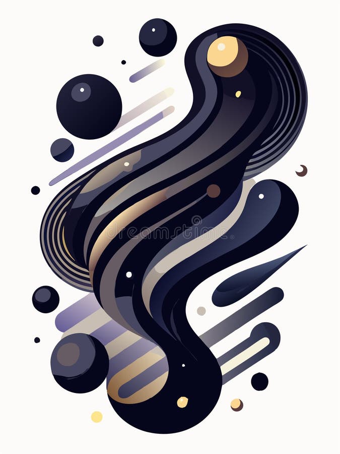 Un design abstract fascinant, cu forme alb-negru care curg, creând o compoziție dinamică și captivantă vizual royalty free illustration