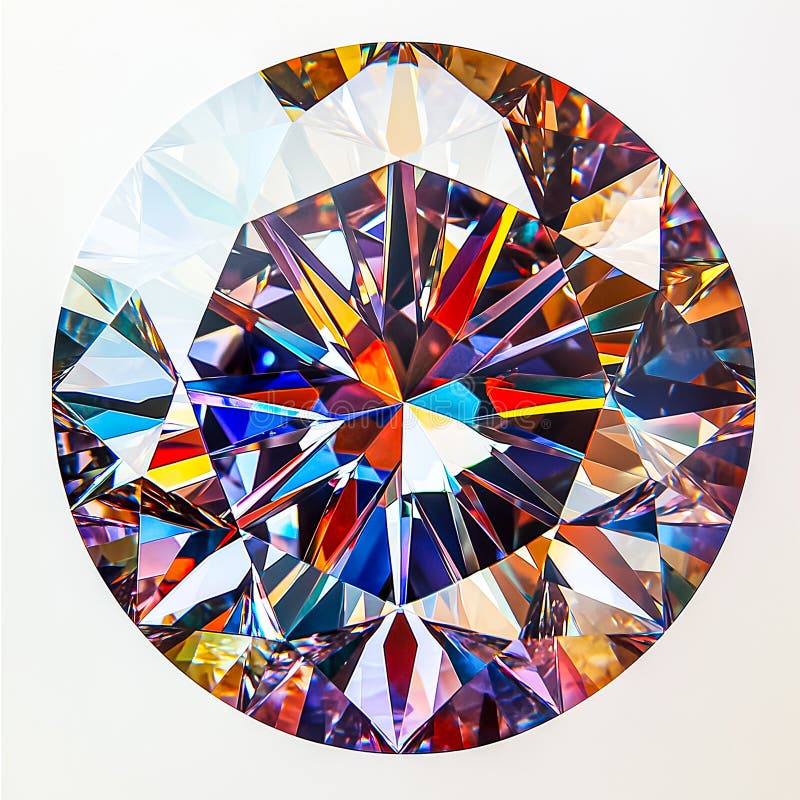 Un diamant radieux capturant la lumière et la couleur qui met en valeur sa brillance et son élégance dans une vue magnifique de cl photographie stock