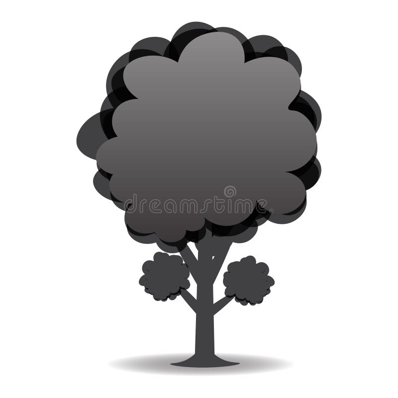 Un dibujo estilizado de un árbol Diseño blanco y negro Ilustración stock de ilustración Un dibujo estilizado de un árbol Diseño blanco y negro Ilustración stock de ilustración