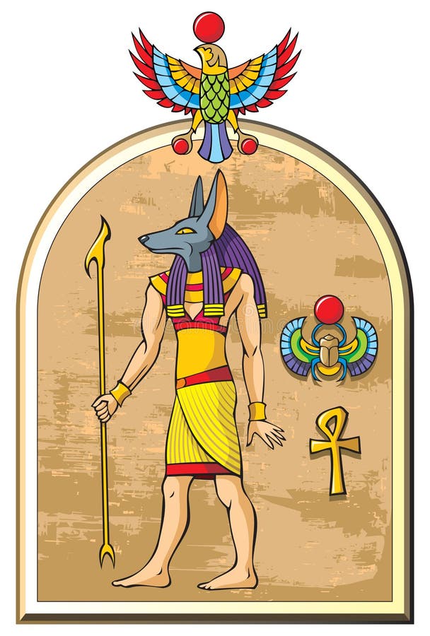 Un dieu égyptien Anubis illustration libre de droits Un dieu égyptien Anubis illustration libre de droits