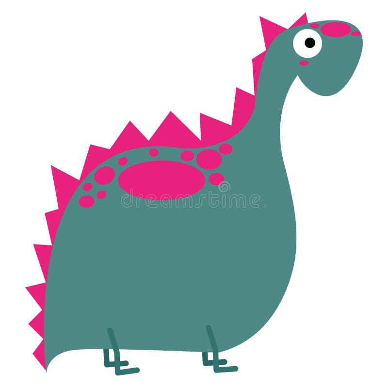 Un dinosaure mignon de rose de bande dessinée de vecteur d'isolement illustration libre de droits Un dinosaure mignon de rose de bande dessinée de vecteur d'isolement illustration libre de droits