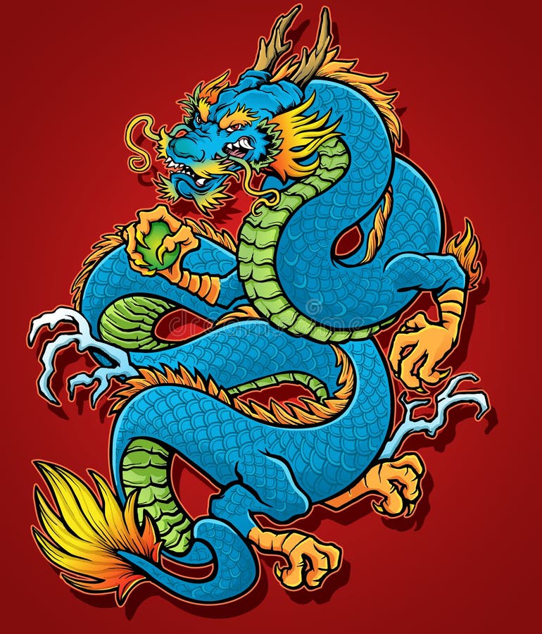 A tattoo-style Japanese coiled dragon. A tattoo-style Japanese coiled dragon.