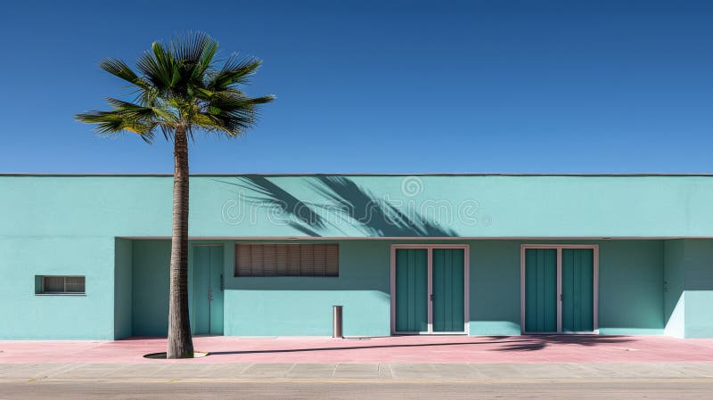 Un edificio blu con royalty illustrazione gratis
