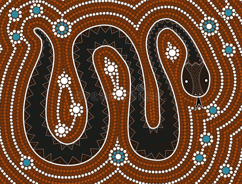 Un ejemplo basado en el estilo aborigen del depicti de la pintura del punto