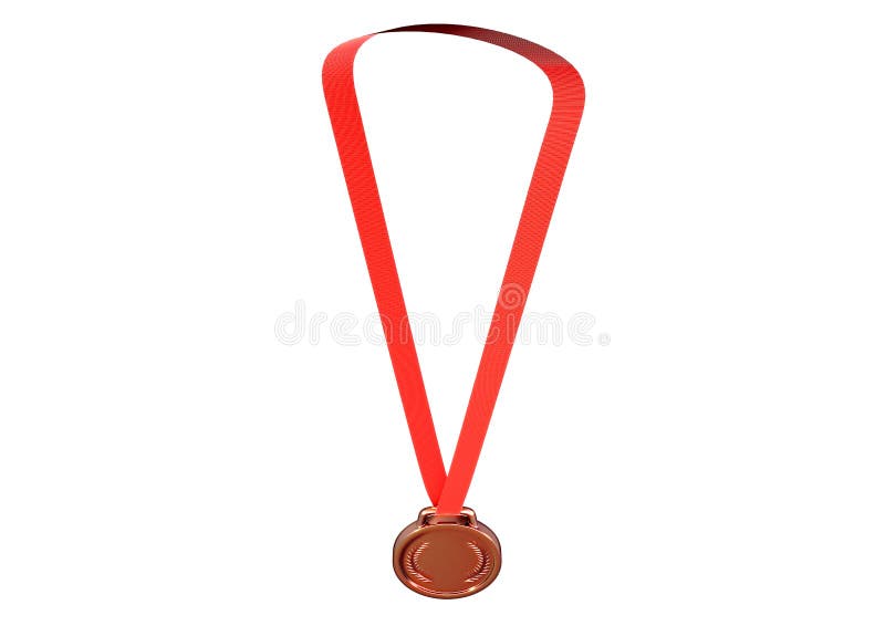 Un ejemplo 3d de una medalla de cobre amarillo