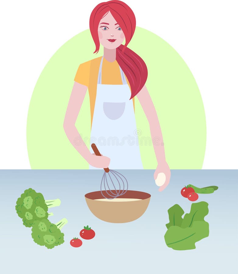 Un ejemplo de cocinar a la mujer ilustración del vector Un ejemplo de cocinar a la mujer ilustración del vector