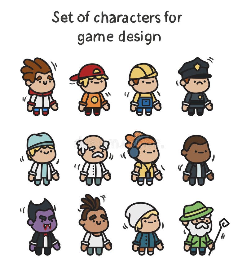 Un ensemble de caractères prêts pour l'animation Caractère pour des applications et le concepteur du jeu mobiles illustration stock Un ensemble de caractères prêts pour l'animation Caractère pour des applications et le concepteur du jeu mobiles illustration stock