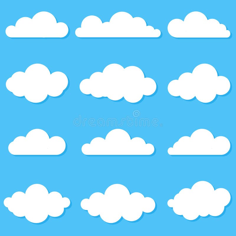 Un ensemble de diff?rents nuages Ic?ne, symbole ou logo de nuage Un ensemble de diff?rents nuages Positionnement d'illustration d illustration stock Un ensemble de diff?rents nuages Ic?ne, symbole ou logo de nuage Un ensemble de diff?rents nuages Positionnement d'illustration d illustration stock
